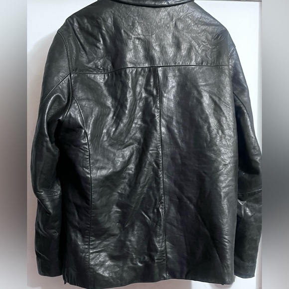 Kenneth Cole Black Leather Jacket for Men Sz M Zip Up with Pockets - Picture 5 of 12